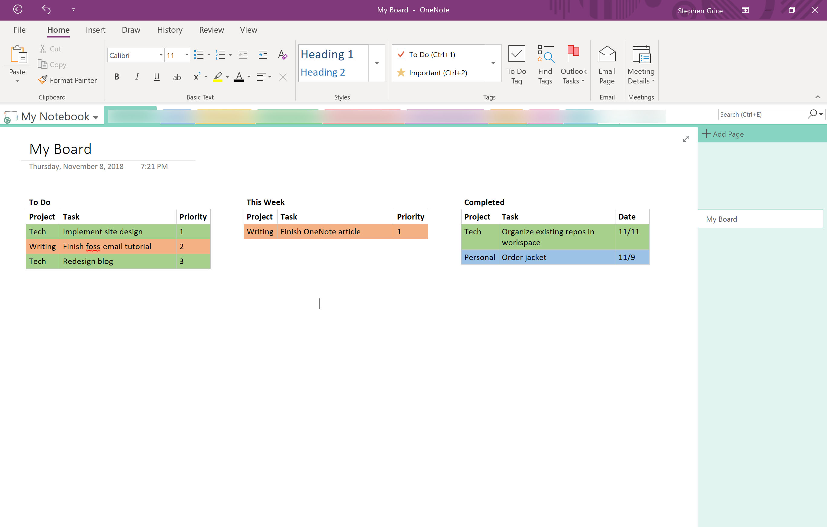 How to Create a Kanban Board in OneNote